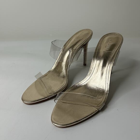 Schutz Ariella Sandals Size 10 Strappy See-Through Vinyl Slide High-Heel - Picture 1 of 7